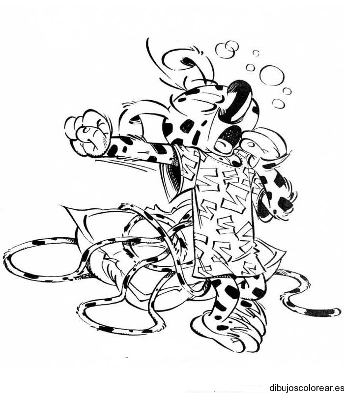Un marsupilami joyeux dans son habitat naturel