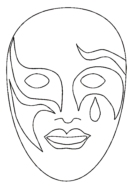 Coloriage d'un masque original à motifs variés