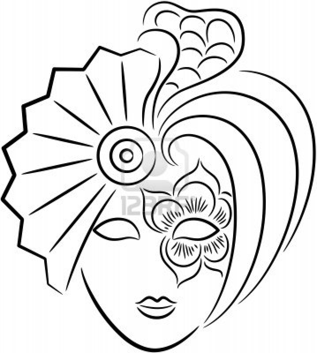 Coloriage d'un masque original avec motifs variés