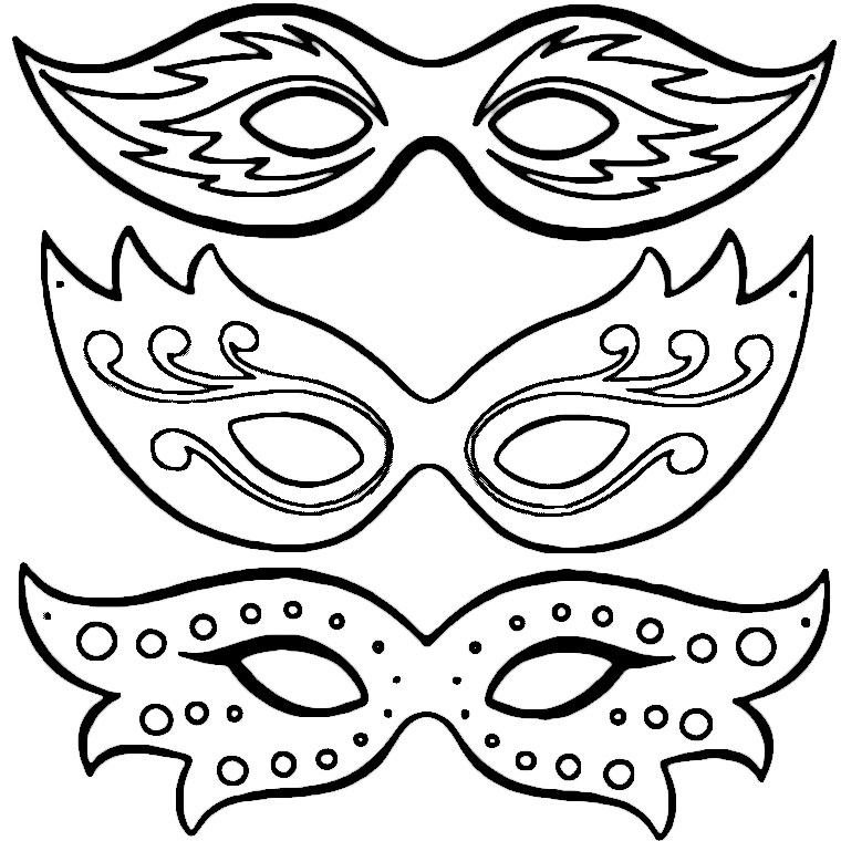 Coloriage d'un masque original avec motifs variés