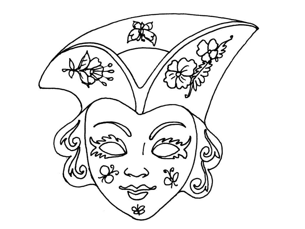 Coloriage d'un masque original avec motifs variés