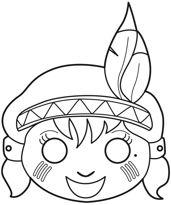 Masque original à colorier avec motifs variés et expressifs