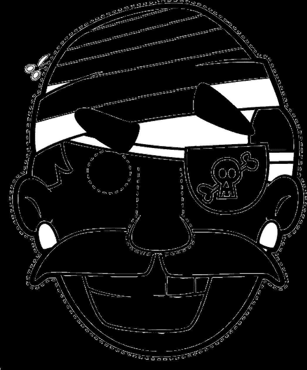 Coloriage d'un masque original avec motifs variés