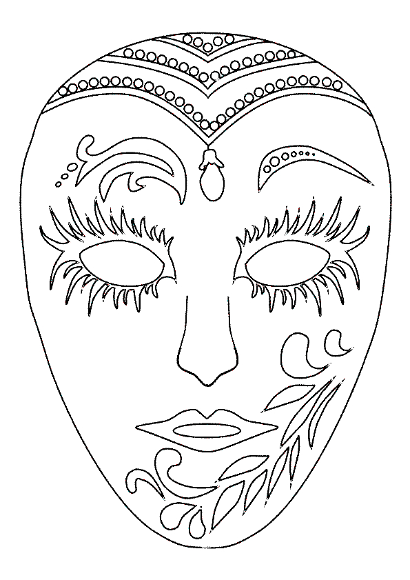 Coloriage d'un masque original avec motifs variés