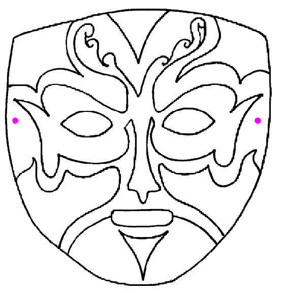 Coloriage d'un masque original avec des motifs variés