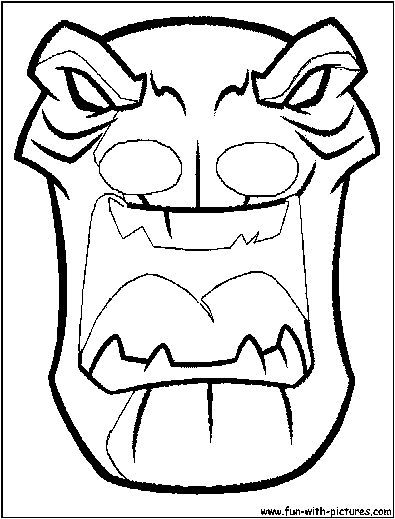 Coloriage d'un masque original avec motifs variés