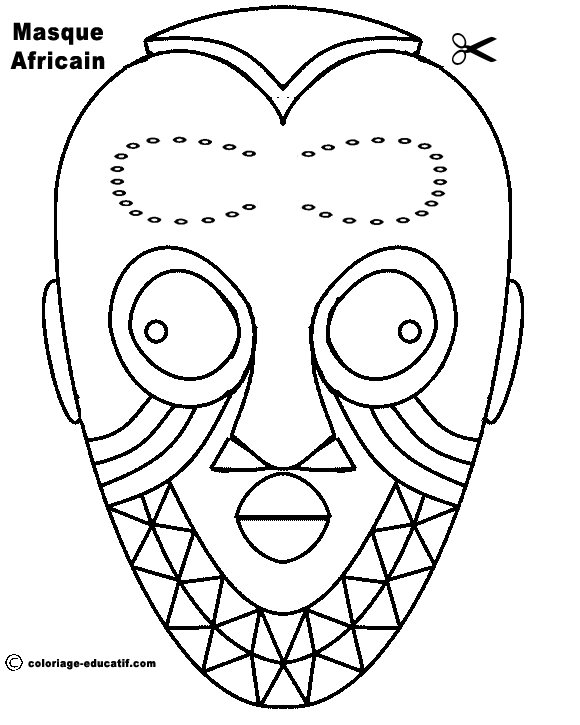 Coloriage d'un masque original avec motifs variés