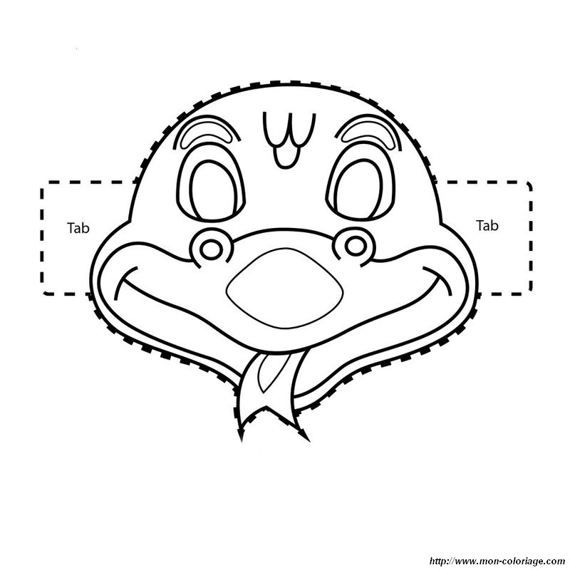 Coloriage d'un masque original avec motifs variés