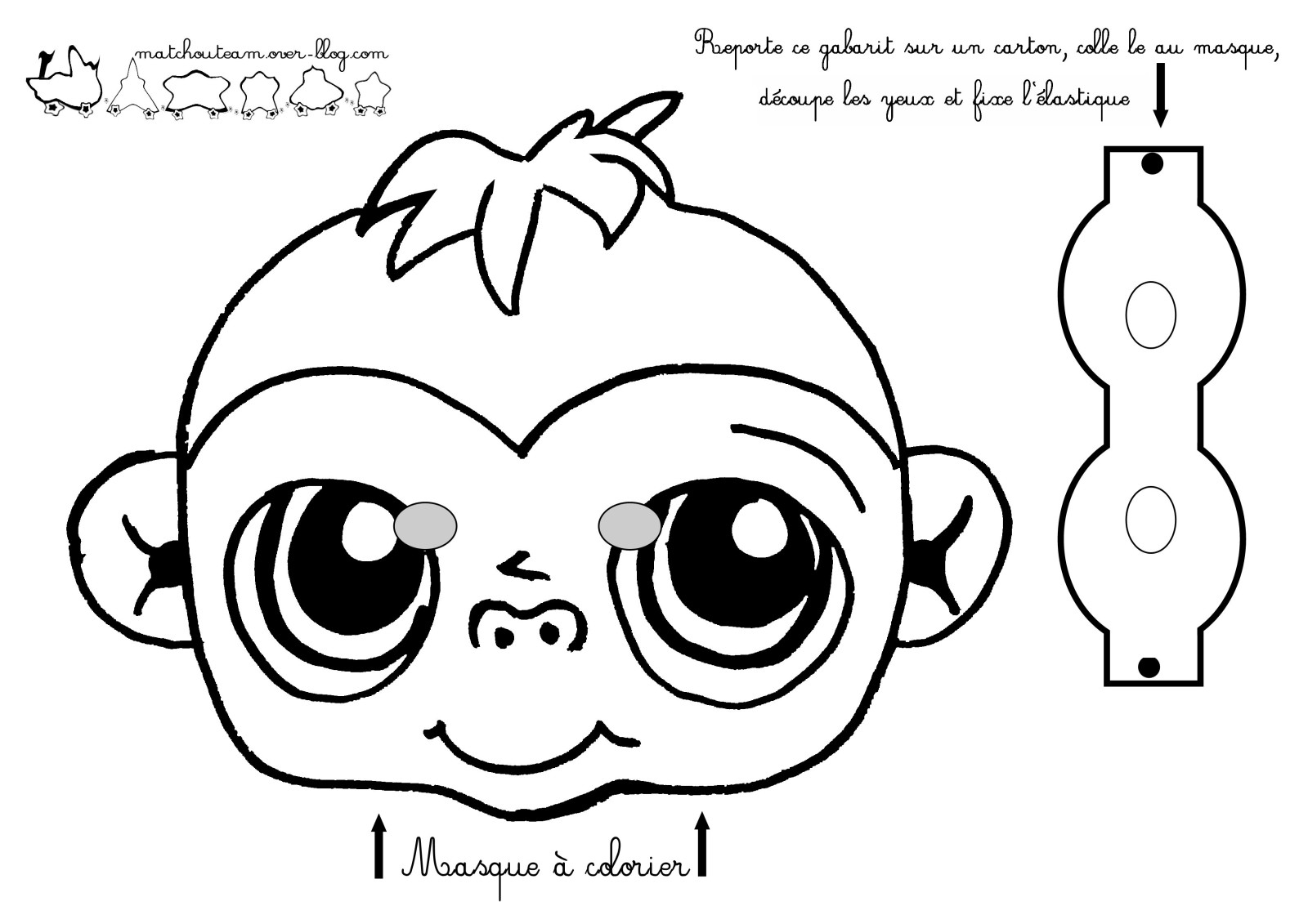 Masque original à colorier avec motifs variés