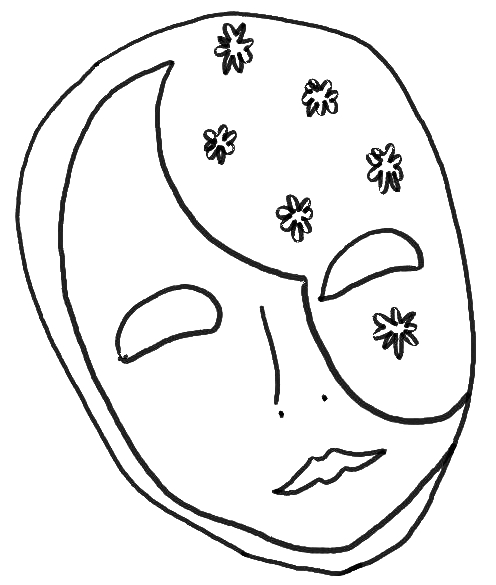 Coloriage d'un masque original avec motifs variés