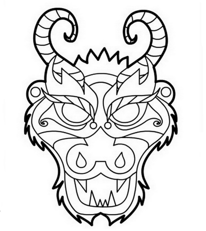 Coloriage d'un masque original avec motifs variés