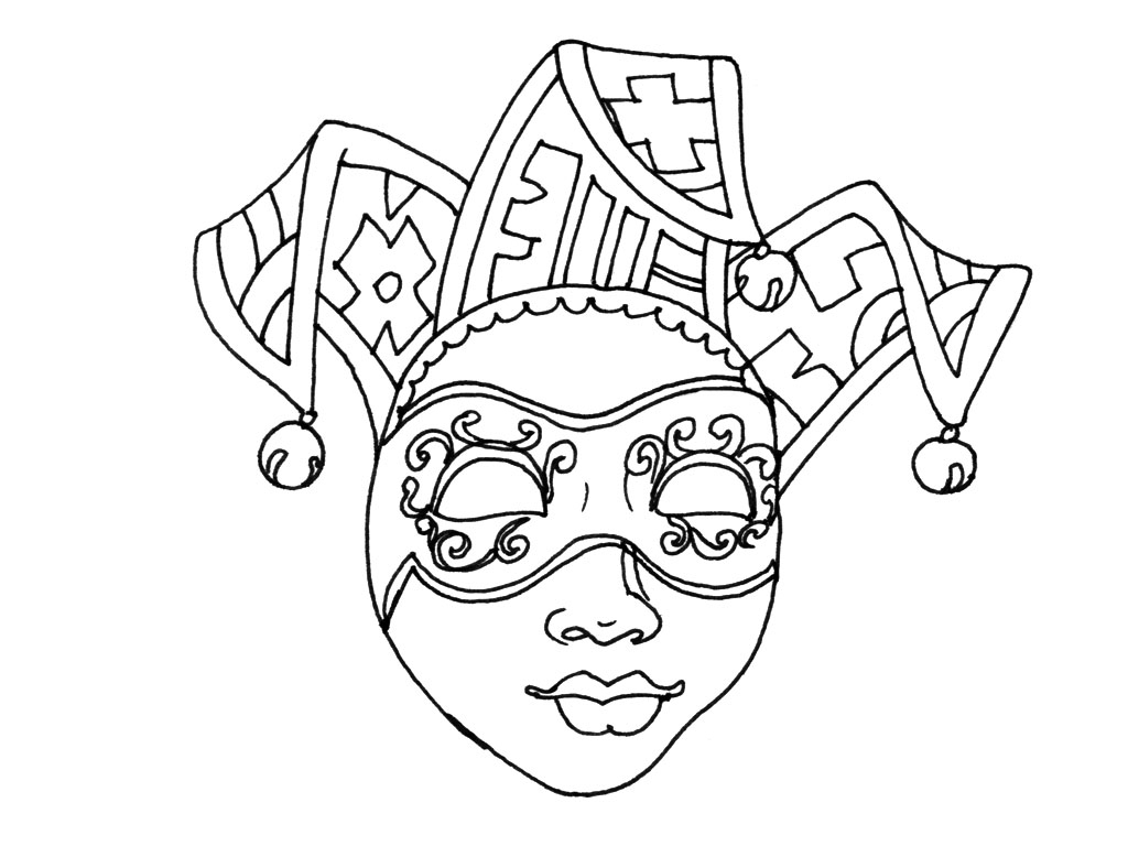 Coloriage d'un masque original avec motifs variés