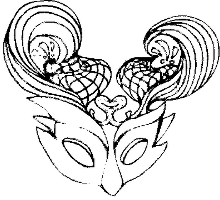 Coloriage d'un masque au design original avec motifs variés