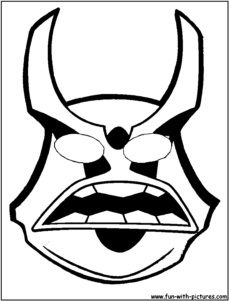 Coloriage d'un masque original avec motifs intrigants