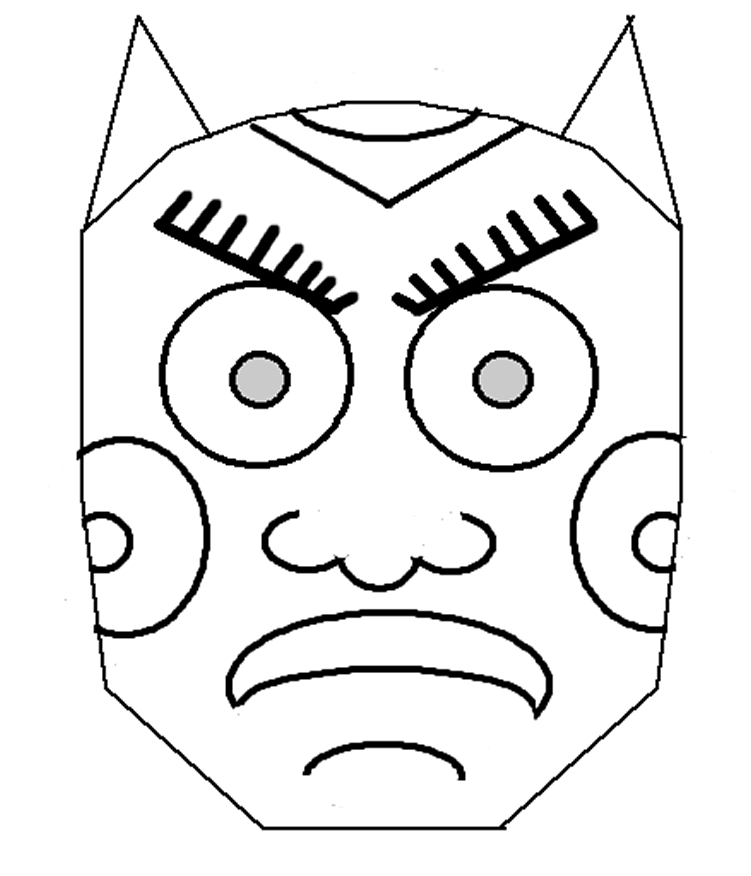 Coloriage d'un masque original à motifs variés