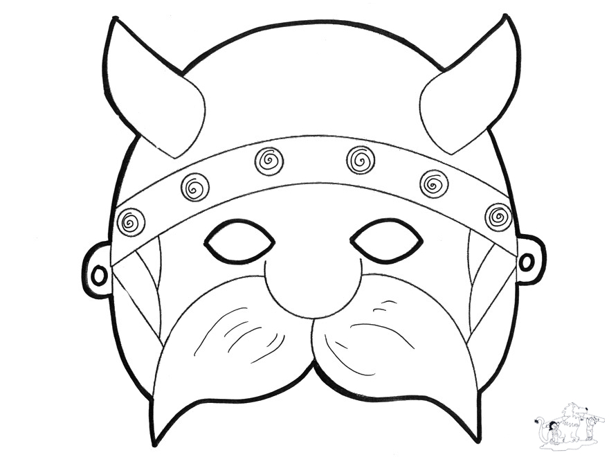 Coloriage d'un masque original avec motifs variés