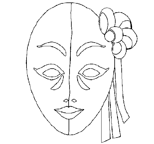 Coloriage de masque original avec motifs variés