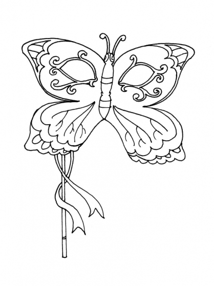 Coloriage d'un masque original avec motifs variés