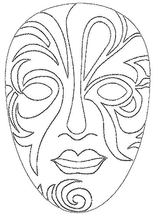 Coloriage d'un masque original à motifs variés