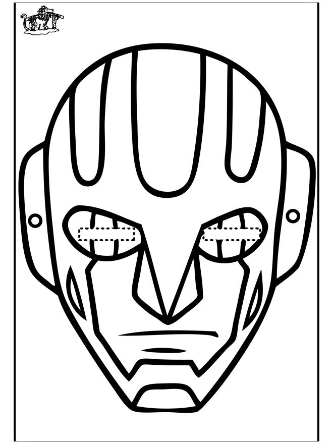 Coloriage d'un masque original avec motifs géométriques