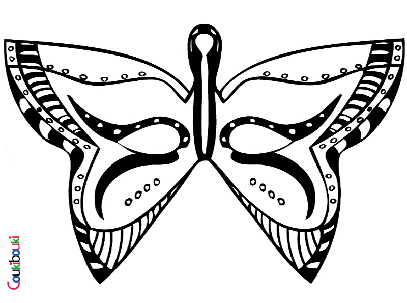 Coloriage d'un masque original et détaillé