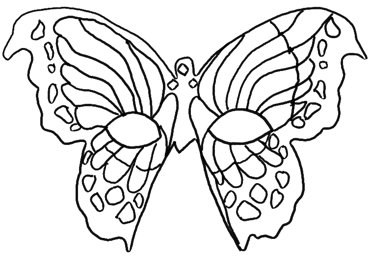 Coloriage d'un masque original avec motifs variés
