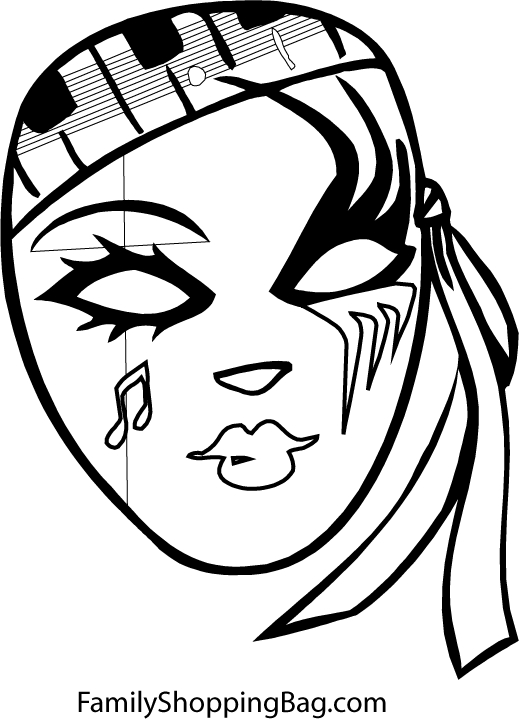 Masque original à colorier avec motifs variés