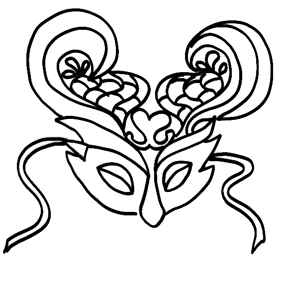 Coloriage d'un masque original avec motifs variés