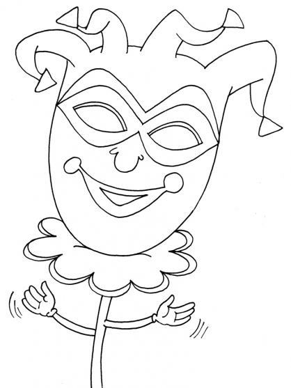Coloriage d'un masque original avec motifs variés