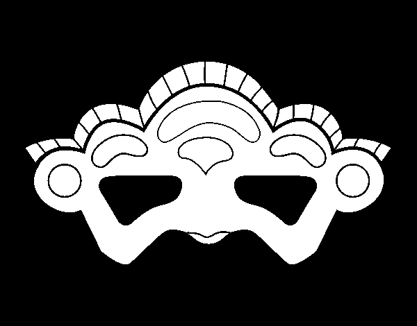 Coloriage d'un masque original avec motifs variés