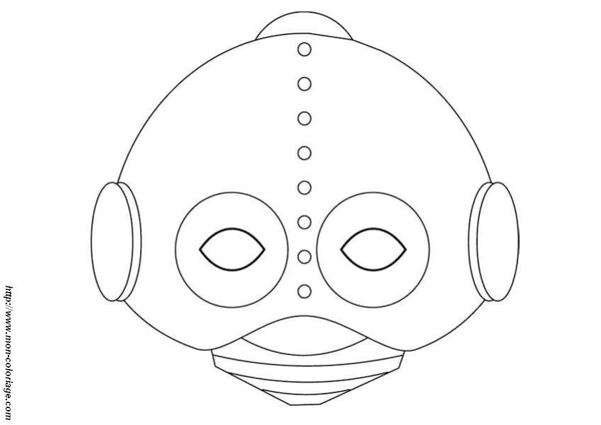 Masque original à colorier avec motifs variés