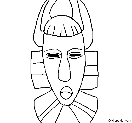 Coloriage d'un masque original avec motifs variés