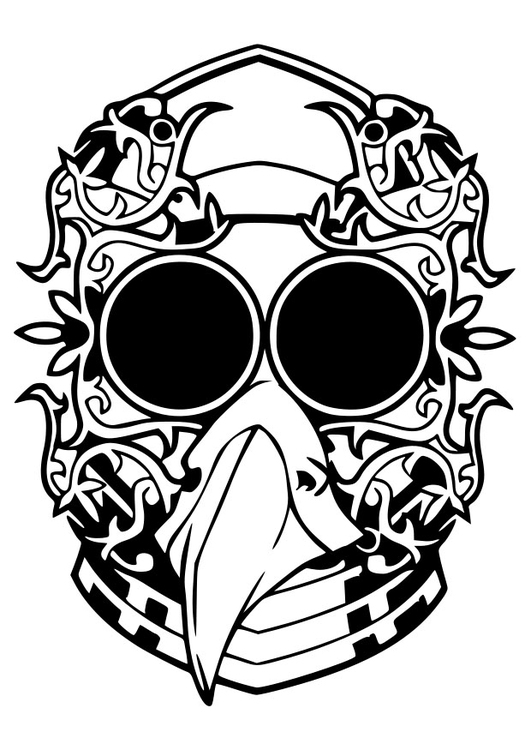 Masque original à colorier avec motifs variés