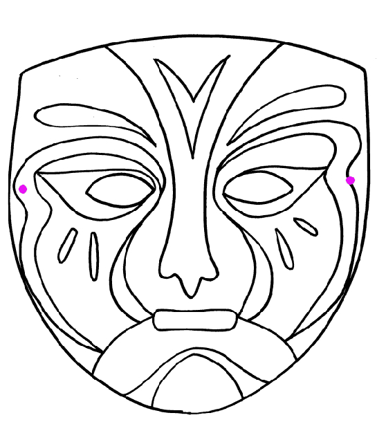 Coloriage d'un masque original à motifs variés