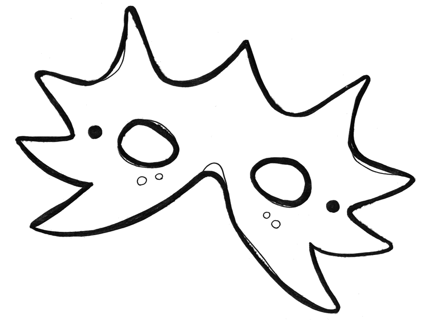 Masque original à colorier avec motifs variés