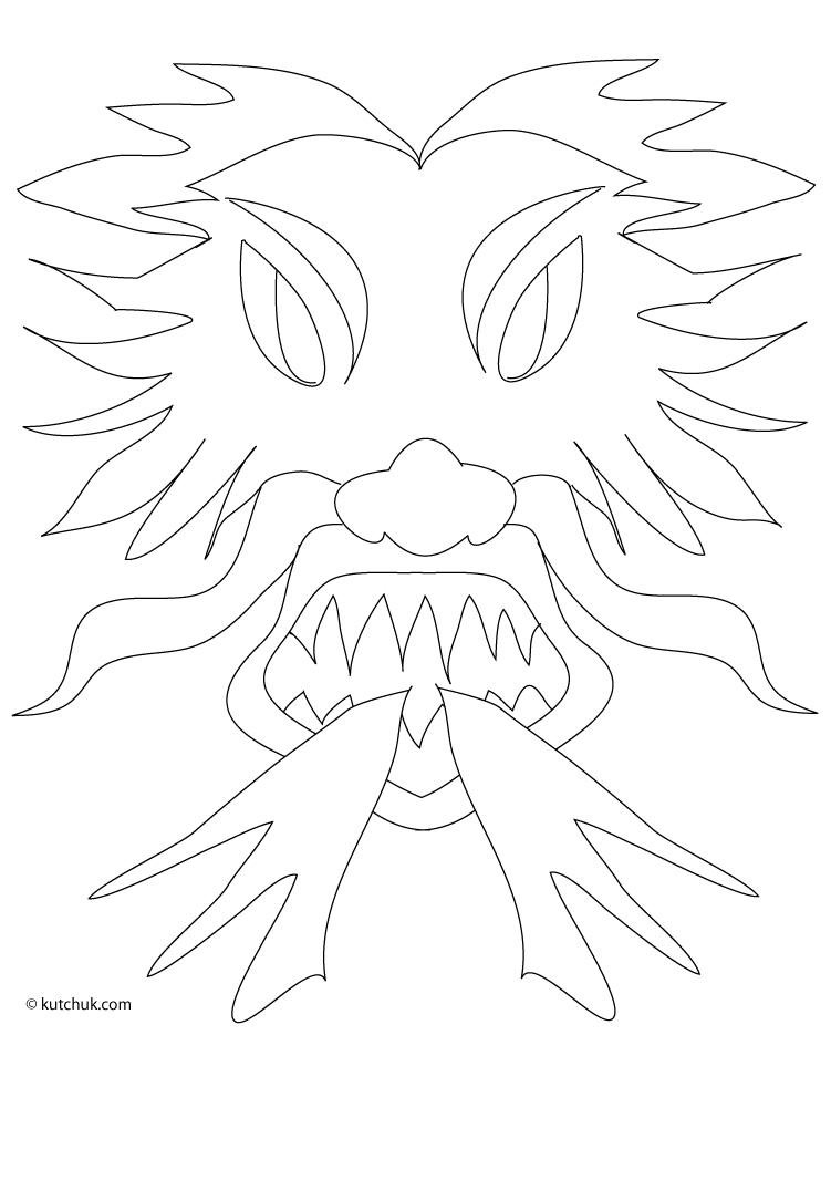 Coloriage d'un masque original avec motifs variés