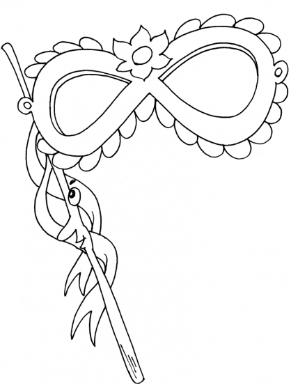 Coloriage d'un masque original à motifs variés