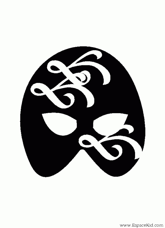 Coloriage d'un masque original avec motifs variés