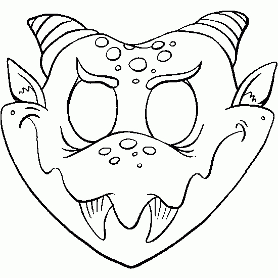 Coloriage d'un masque stylisé avec des motifs variés