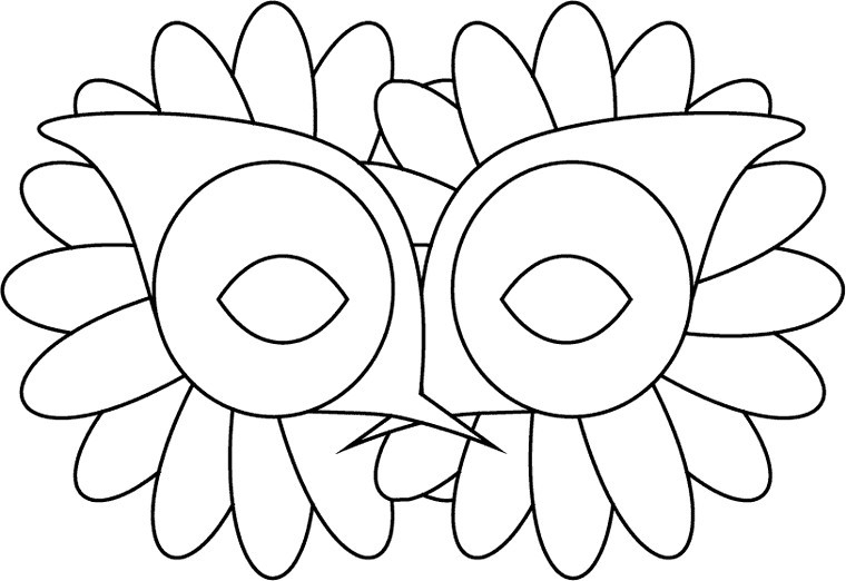 Masque original à colorier avec motifs variés
