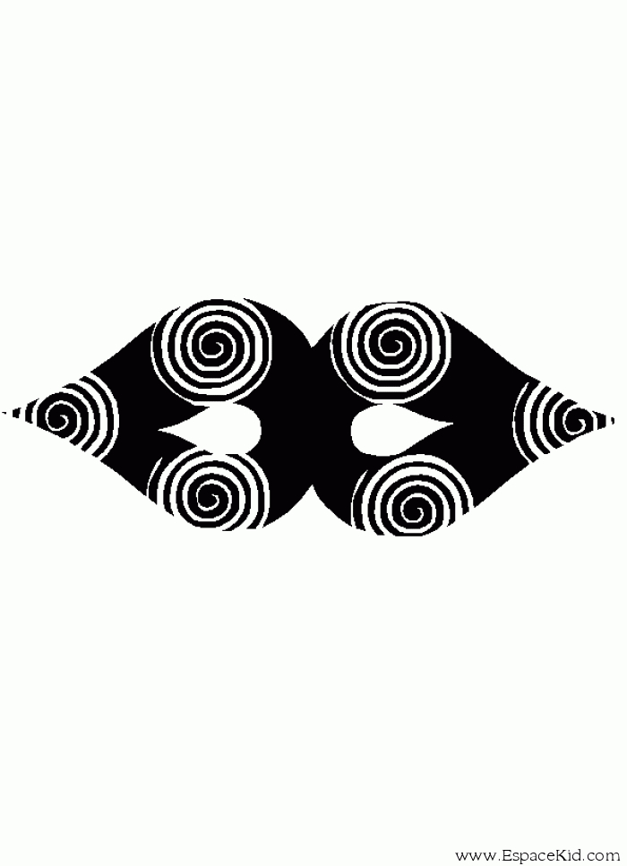 Coloriage d'un masque décoratif avec motifs variés