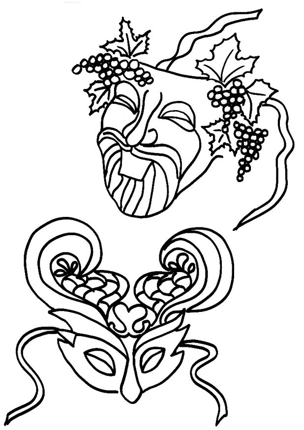 Coloriage d'un masque original avec motifs variés