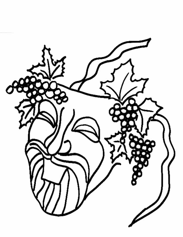 Coloriage d'un masque stylisé avec des motifs élaborés