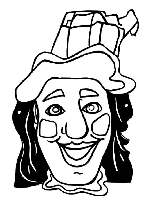 Coloriage d'un masque de carnaval avec motifs variés