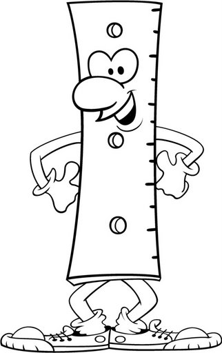 Coloriage de matériel scolaire avec crayons, gommes et stylos sur une table