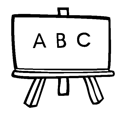 Coloriage de matériel scolaire sur un bureau