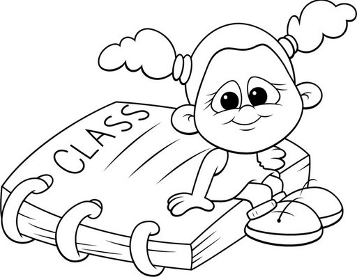 Coloriage de matériel scolaire avec divers objets éducatifs