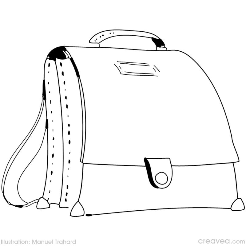 Coloriage d'un matériel scolaire varié sur un fond simple