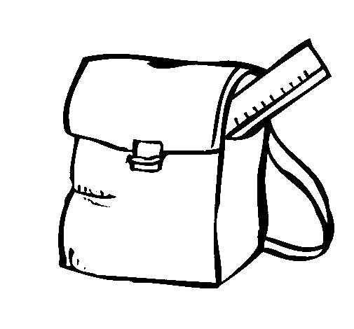Coloriage de matériel scolaire sur un bureau