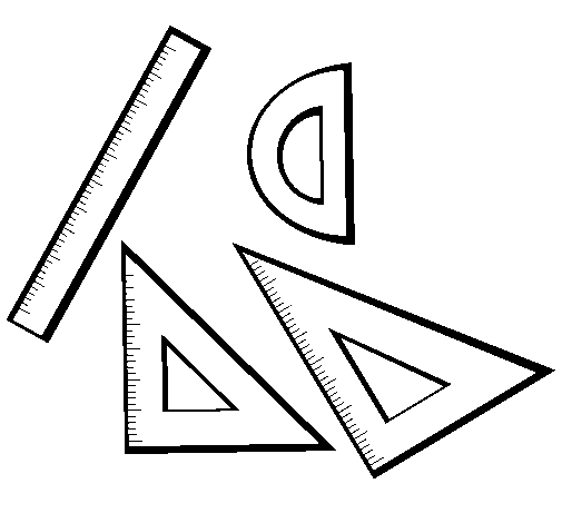 Coloriage de matériel scolaire sur un bureau